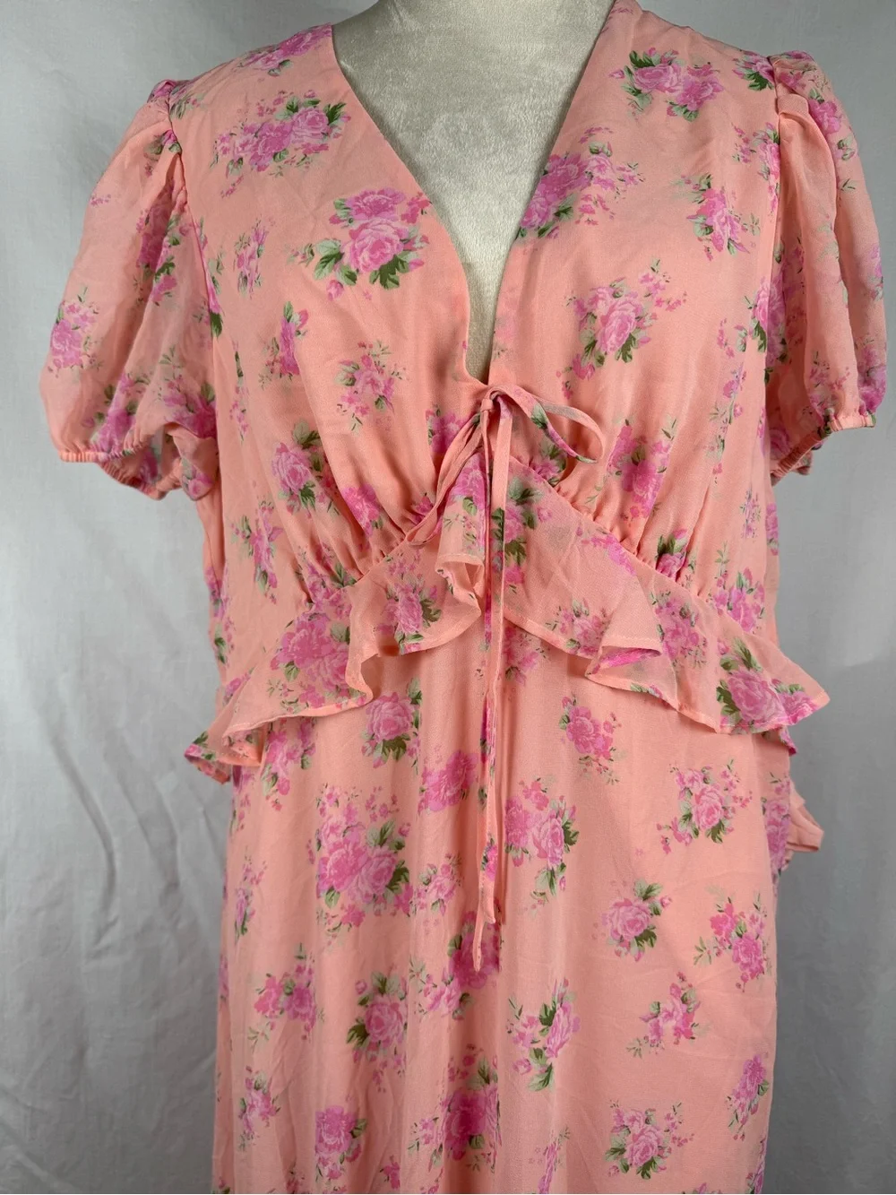 LoveShackFancy for Target Pink Floral Ruffle Maxi Dress NWT - Picture 2 of 7